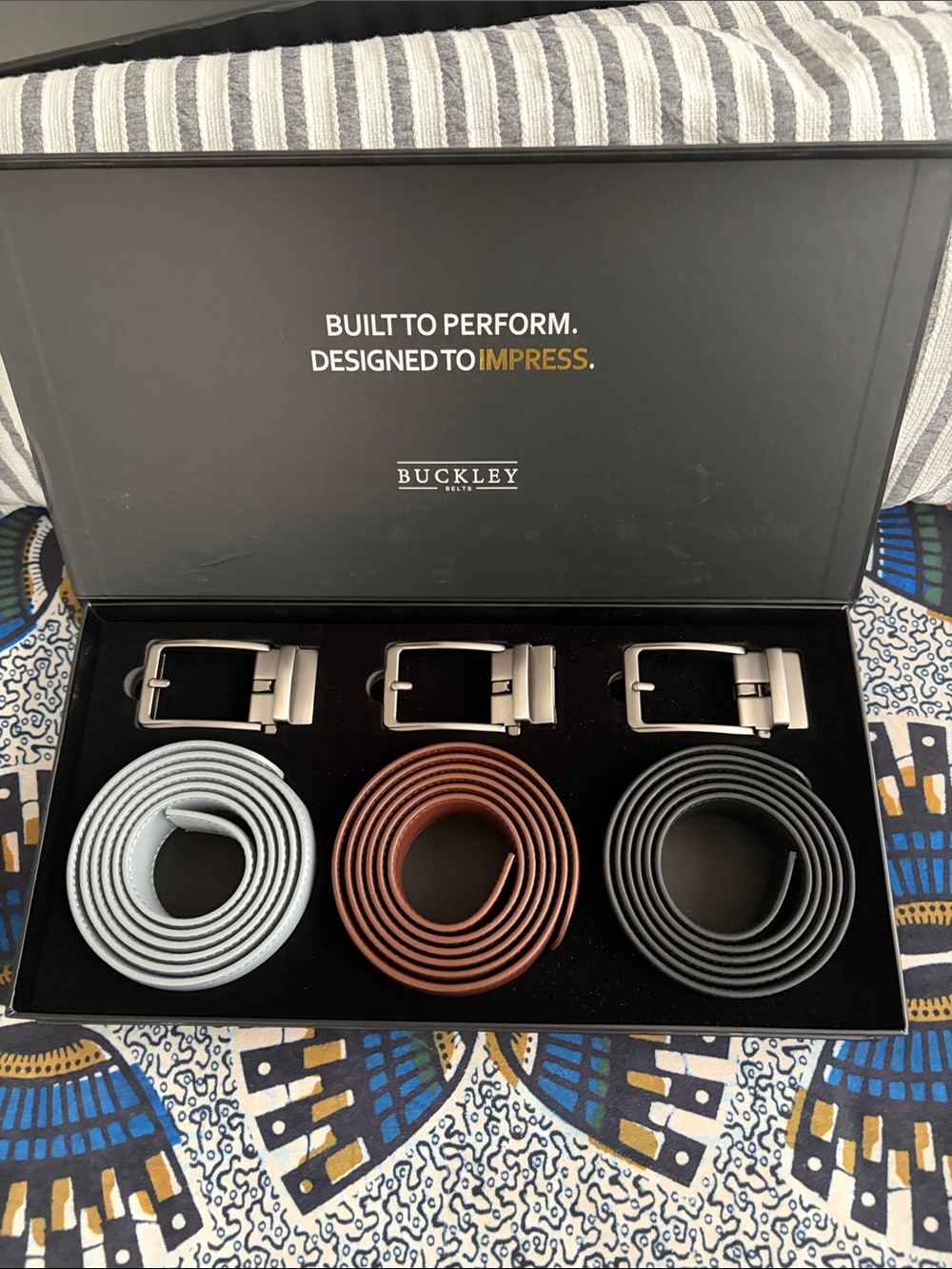 Buckley Interchangeable Belt Set -/Black/Gray / Brown